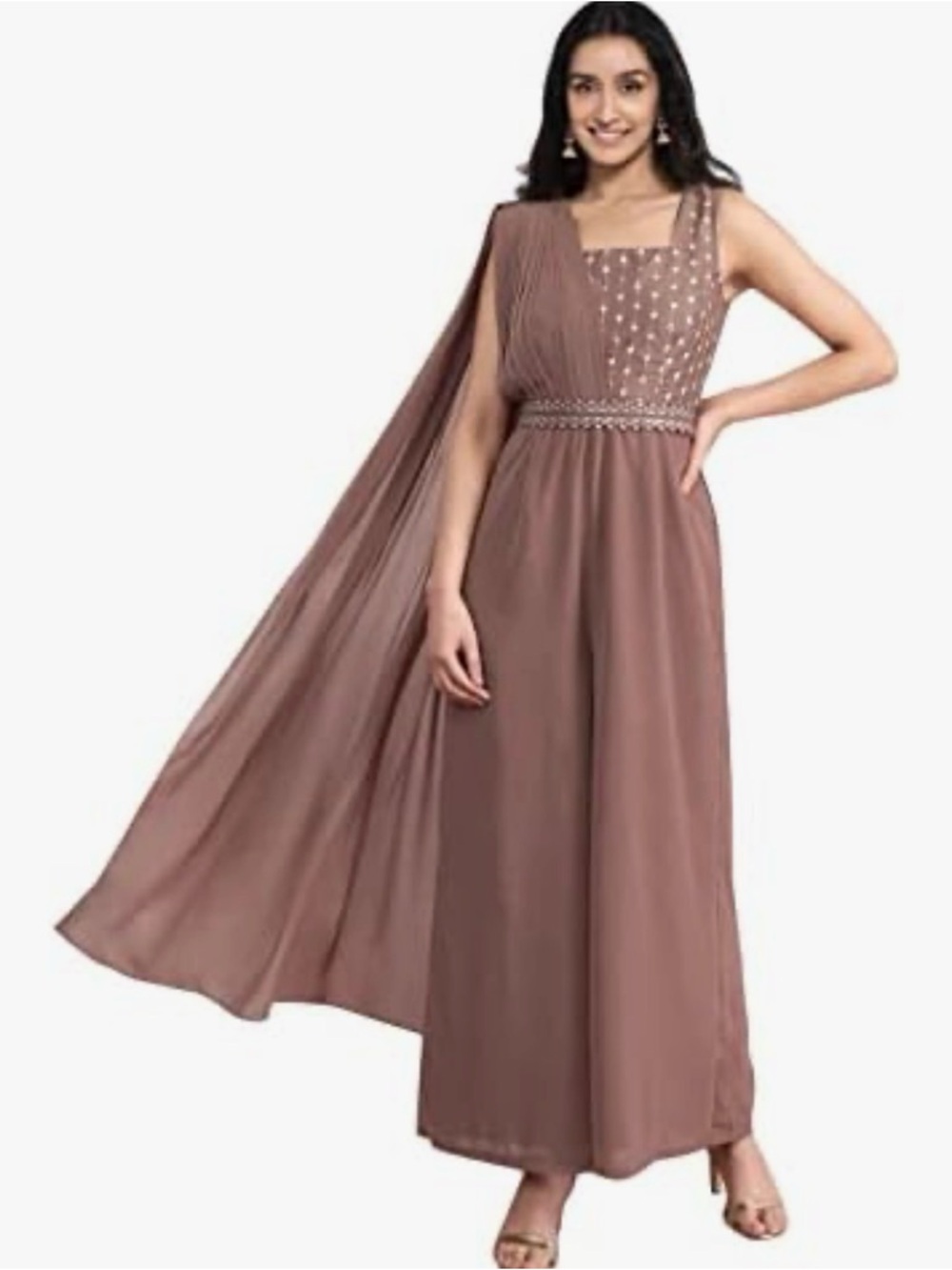 House of INDYA dusty pink jumpsuit NWT LARGE